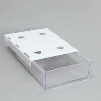 Органайзер для хранения, навесной, 1 секция, с клеевой основой, 20 &times; 17 &times; 6 см, цвет белый/прозрачный