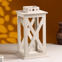 Кашпо деревянное "Фонарь. Прованс" 17х17х31 см Светло-серый Кашпо деревянное "Фонарь. Прованс" 17х17х31 см Светло-серый