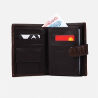 Портмоне мужское на кнопке, 3 в 1, для автодокументов, паспорта, карт, купюр, цвет коричневый Портмоне мужское на кнопке, 3 в 1, для автодокументов, паспорта, карт, купюр, цвет коричневый