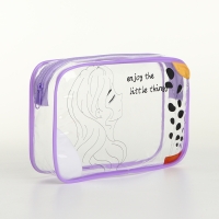 Косметичка на молнии, цвет сиреневый Косметичка на молнии, цвет сиреневый