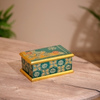 Шкатулка деревянная, батик 16х11х8 см