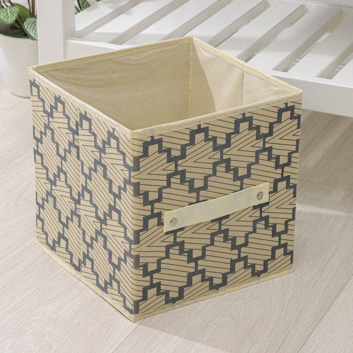 Короб стеллажный для хранения Доляна &laquo;Гэтс&raquo;, 25&times;25&times;25 см, цвет бежевый