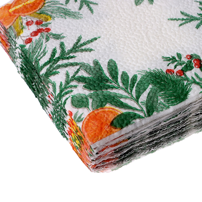 Новый год. Салфетки бумажные «Новогодний аромат», однослойные, 24х24 см, 50 шт. Новый год. Салфетки бумажные «Новогодний аромат», однослойные, 24х24 см, 50 шт.