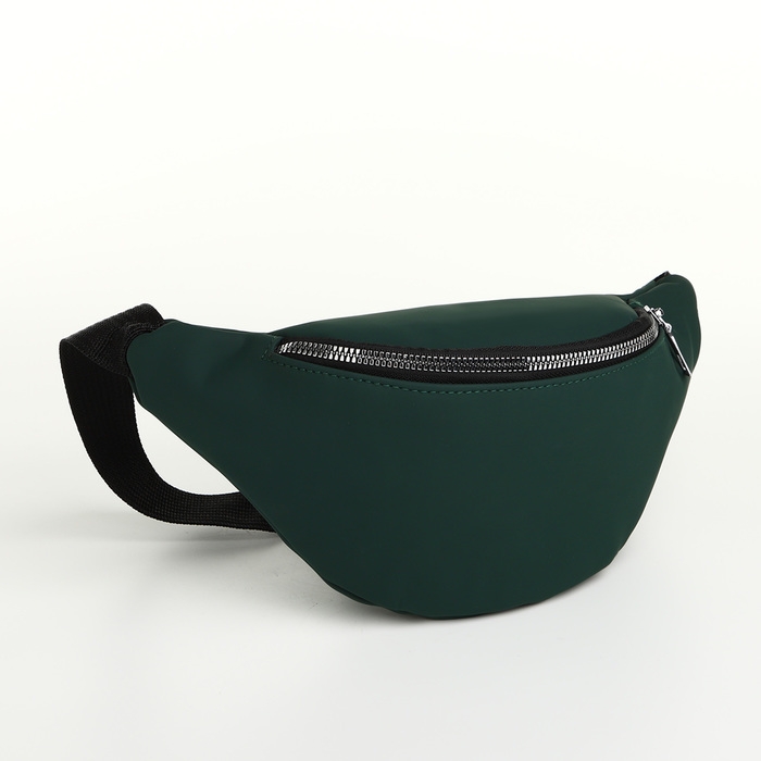 Сумка поясная на молнии, цвет зелёный Сумка поясная на молнии, цвет зелёный