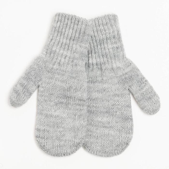 Варежки двойные детские, цвет серый, размер 12 (3-6 лет) Варежки двойные детские, цвет серый, размер 12 (3-6 лет)