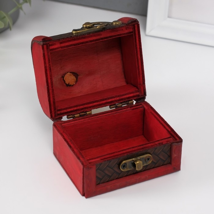 Шкатулка дерево сундучок Шкатулка дерево сундучок "Плетёнка " 6х5х8 см