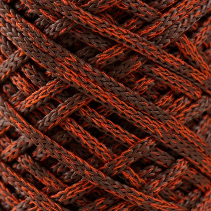 Шнур для вязания 35% хлопок,65%  полипропилен 3 мм 85м/160&plusmn;10 гр (Рябина/шоколад)