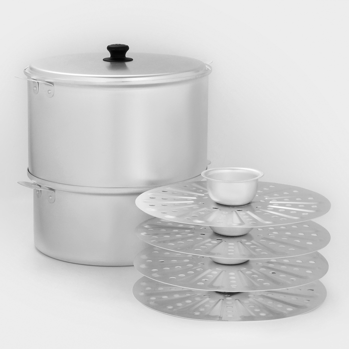 Манты-казан, 10 л, с 4 дисками, d=33 см, металлическая крышка Манты-казан, 10 л, с 4 дисками, d=33 см, металлическая крышка