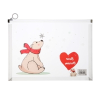 Папка-конверт на молнии формат А4, 180мкр, с рисунком "Медведи", МИКС Папка-конверт на молнии формат А4, 180мкр, с рисунком "Медведи", МИКС