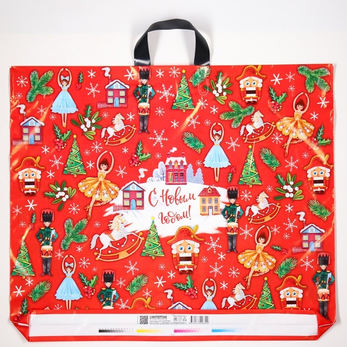Новый год. Пакет Новый год. Пакет "Щелкунчик", полиэтиленовый с петлевой ручкой, 60х50 см.