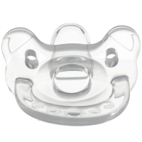 Соска - пустышка цельносиликоновая ортодонтическая &laquo;Мишка&raquo;, от 0 мес., цвет прозрачный
