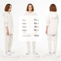 Худи унисекс H2, молочно-белое, размер M/L