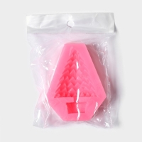 Молд новогодний &laquo;Ёлки-иголки&raquo;, силикон, 7&times;5,5&times;1,8 см, цвет розовый