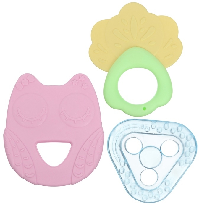 Набор прорезывателей силиконовых «Грызунки», с погремушкой, 3 шт., Крошка Я Набор прорезывателей силиконовых «Грызунки», с погремушкой, 3 шт., Крошка Я