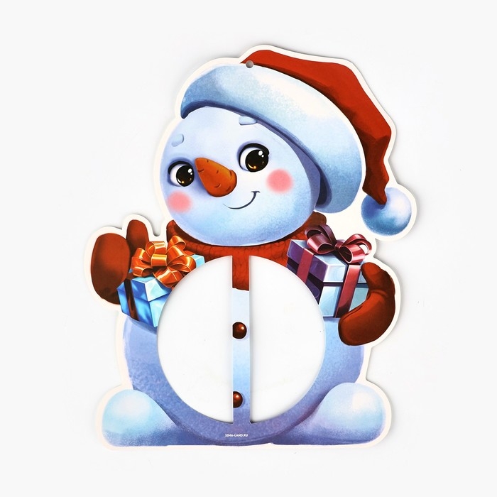 Плакат новогодний &laquo;Снеговик&raquo; на Новый год, 21,6 х 26,2 см