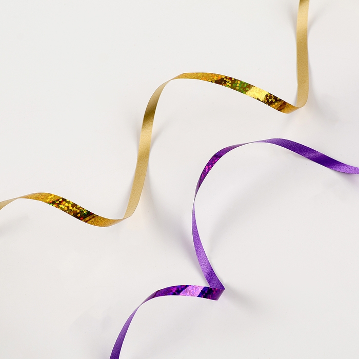 Набор декоративных лент с блёстками, длина 10 м, цвет МИКС, набор 6 шт.
