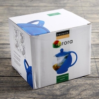 Чайник стеклянный заварочный &laquo;Забота&raquo;, 1,25 л, с металлическим ситом, цвет МИКС