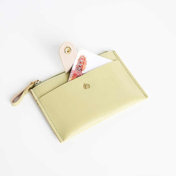 Картхолдер на молнии, цвет зелёный Картхолдер на молнии, цвет зелёный