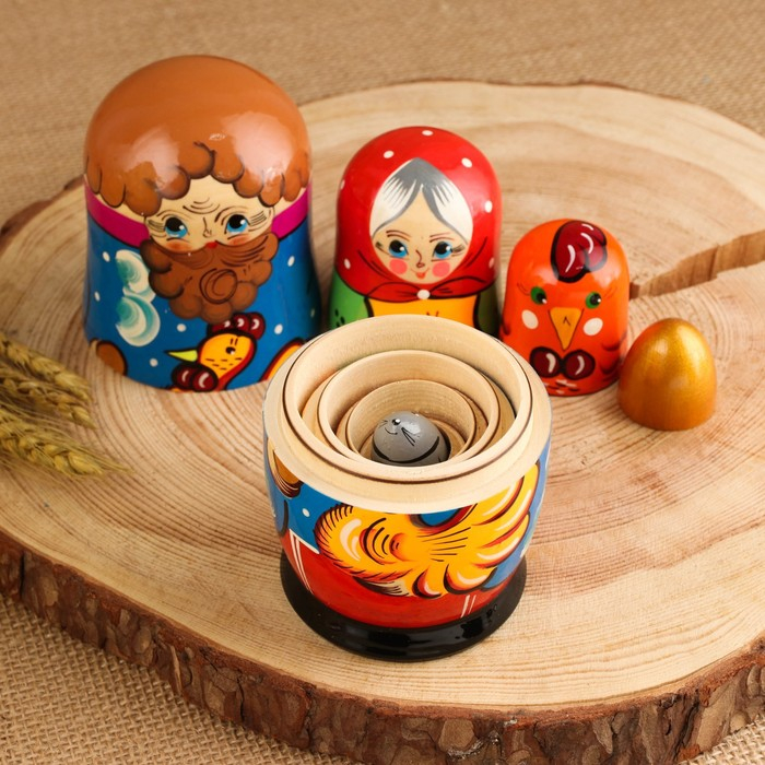Матрёшка &laquo;Курочка Ряба&raquo;, сюжетная, 5 кукольная, 13,5 - 15 см., микс