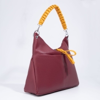 Сумка-мешок, отдел на молнии, 3 наружных кармана, длинный ремень, цвет бордовый/жёлтый Сумка-мешок, отдел на молнии, 3 наружных кармана, длинный ремень, цвет бордовый/жёлтый