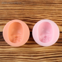 Молд силикон №966 "Лицо малыша"  4,7 х 3,4 см, глубина 2 см МИКС