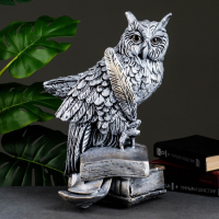 Копилка "Сова с пером" серебро, 45см Копилка "Сова с пером" серебро, 45см