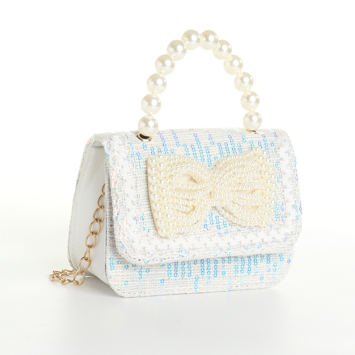 Сумка детская для девочки на клапане &laquo;Выбражулька&raquo;, цвет белый