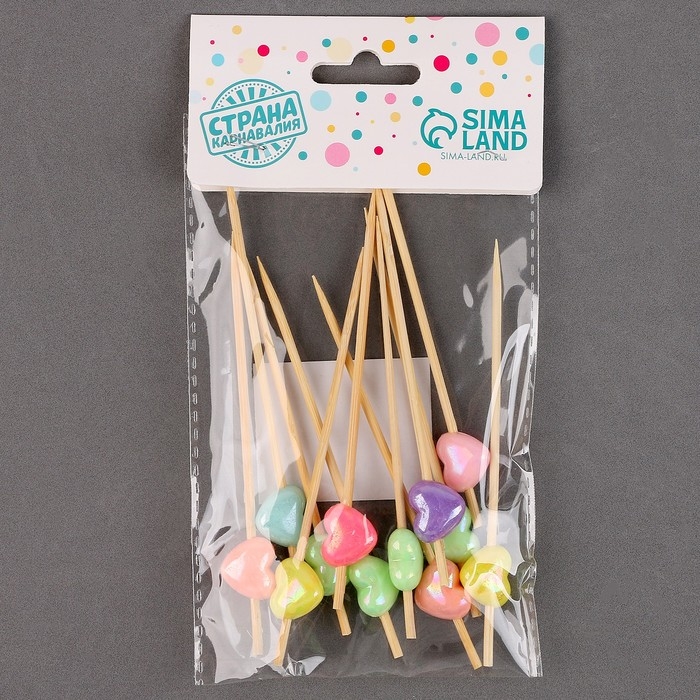 Шпажки &laquo;Сердечки&raquo;, в наборе 12 шт.