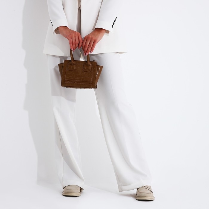 Сумка женская тоут на молнии, цвет коричневый Сумка женская тоут на молнии, цвет коричневый