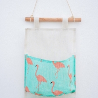 Органайзер подвесной с карманами Доляна «Фламинго», 3 отделения, 20×60 см, цвет голубой Органайзер подвесной с карманами Доляна «Фламинго», 3 отделения, 20×60 см, цвет голубой