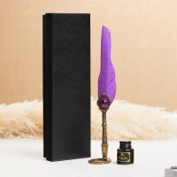 Набор подарочный 3в1 "Реликвия": перьевая ручка, чернила, наконечники, фиолетовый