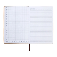 Ежедневник недатированный, А5, 140л, клетка, обл.кожзам, с хлястиком, Полоски бежевый Ежедневник недатированный, А5, 140л, клетка, обл.кожзам, с хлястиком, Полоски бежевый