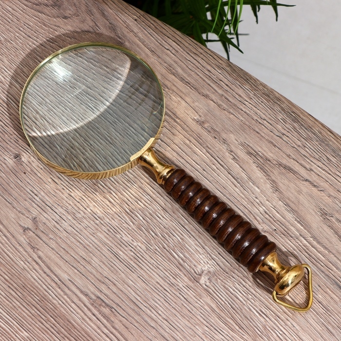 Лупа сувенирная "Рэли" дерево, латунь 24см