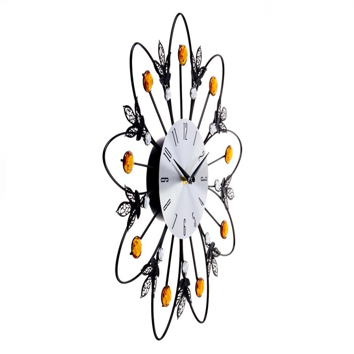 Часы настенные, серия: Ажур, "Ромашка", плавный ход, d-41,5 см, циферблат 15 см