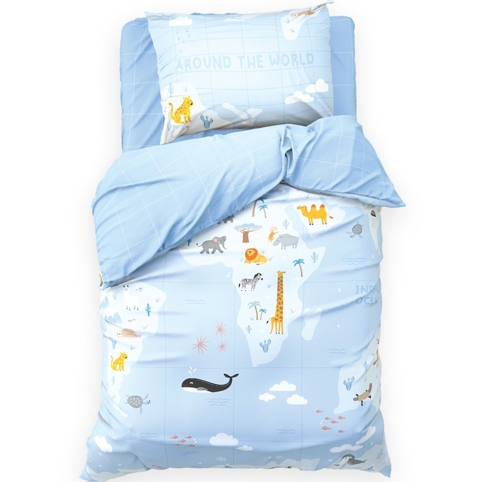 Комплект постельного белья Комплект постельного белья "Этель" 1,5 сп Around the world 143х215 см, 150х214 см, 50х70 см -1 шт, 100 % хлопок