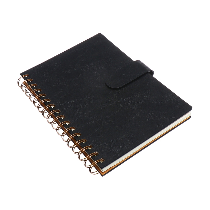 Органайзер на гребне, А5, 80л, клетка, обл.кожзам, с хлястиком, черный Органайзер на гребне, А5, 80л, клетка, обл.кожзам, с хлястиком, черный