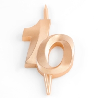 Свеча в торт "Юбилейная", цифра 10, 10 см, шампань Свеча в торт "Юбилейная", цифра 10, 10 см, шампань