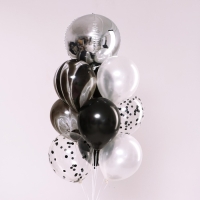 Букет из шаров &laquo;Оттенки тёмного и светлого&raquo;, латекс, фольга, набор 10 шт.