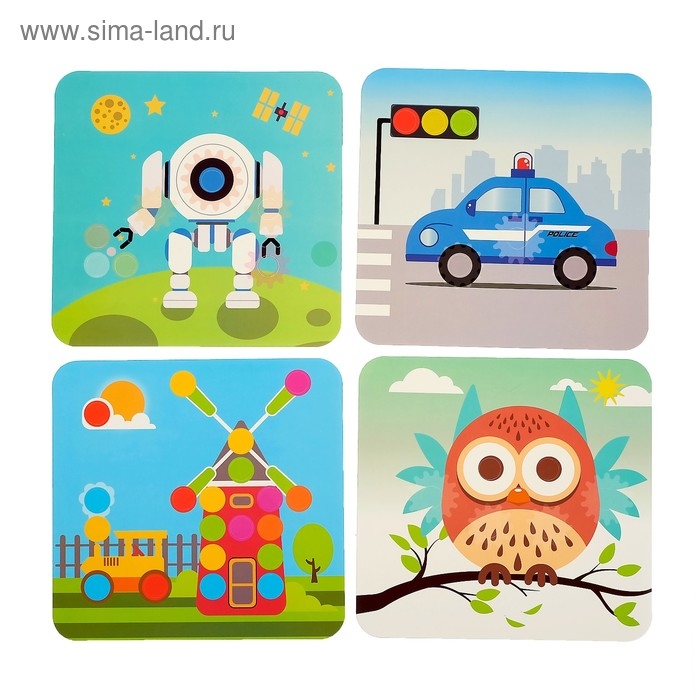 Конструктор винтовая мозайка &laquo;Пуговки шестеренки&raquo;, 3 в 1, с шуруповертом, 147 деталей