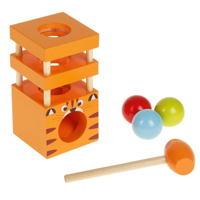 Стучалка «Животные», молоточек , три шарика, виды МИКС Стучалка «Животные», молоточек , три шарика, виды МИКС