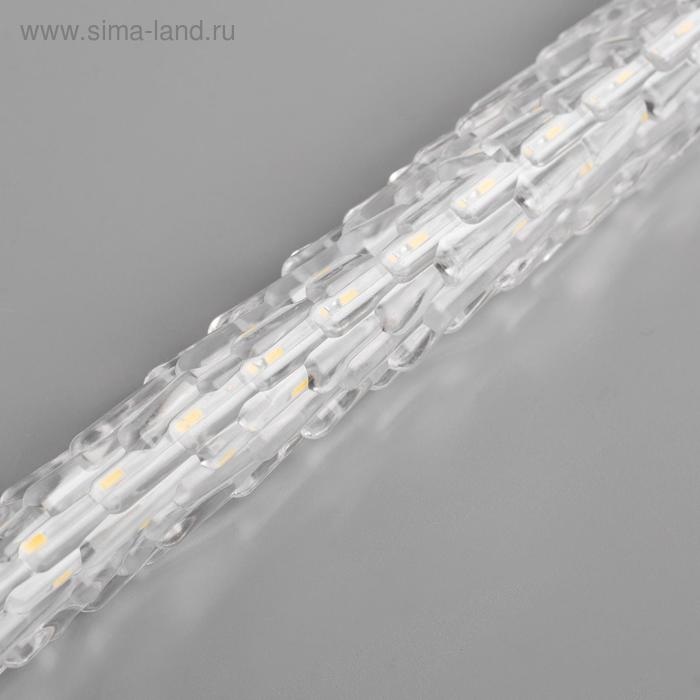 Гирлянда &laquo;Сосульки рифленые&raquo; 2.5 &times; 0.3 м, IP65, прозрачная нить, 192 LED, свечение зелёное с эффектом стекания, 12 В