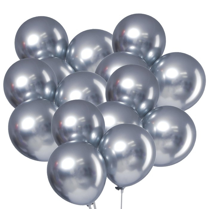 Шар латексный 9" &laquo;Хром&raquo;, металл, набор 100 шт., цвет серебряный