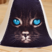 Шапка для бани "Кошка" принт Шапка для бани "Кошка" принт