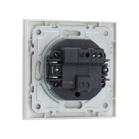 Выключатель TOT Matte Glass, 10 А, 1 кл., скрытый, стекло, серебристый