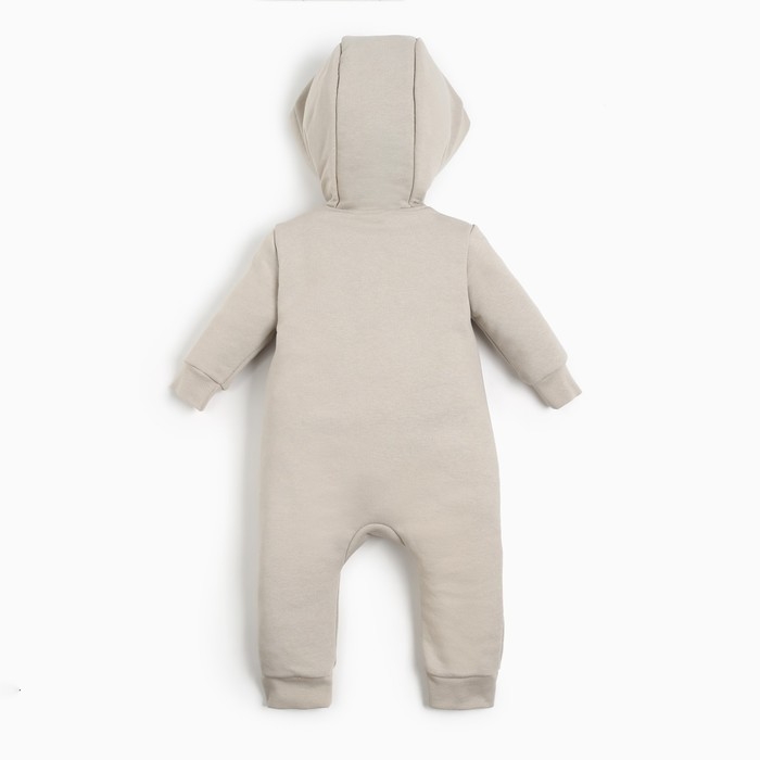 Комбинезон с капюшоном Крошка Я Street style, рост 86-92 см, бежевый
