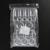 Форма для конфет и шоколада «Ассорти», 14 ячеек, 20×12×2,5 см, цвет прозрачный Форма для конфет и шоколада «Ассорти», 14 ячеек, 20×12×2,5 см, цвет прозрачный