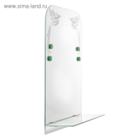 Зеркало &laquo;Райские птицы&raquo;, с пескоструйной графикой и фьюзингом, настенное, с полочкой, 35&times;45