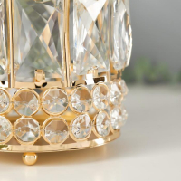 Подсвечник металл, стекло на 1 свечу "Прямоугольники и круги" золото 15,3х11х11 см Подсвечник металл, стекло на 1 свечу "Прямоугольники и круги" золото 15,3х11х11 см