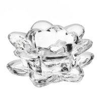 Подсвечник стекло на 1 свечу "Лотос" прозрачный 4,5х8,3х8,3 см