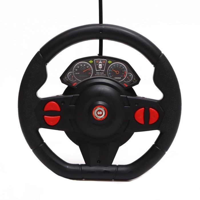 Машина радиоуправляемая &laquo;Купе&raquo;, в комплекте педали и руль, работает от батареек, цвет синий